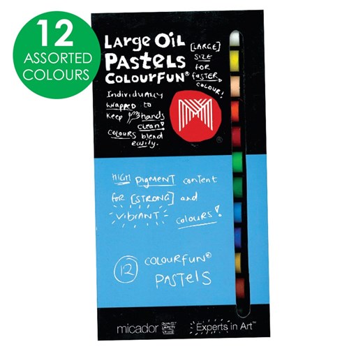Micador Colourfun Large Oil Pastels - Pack of 12