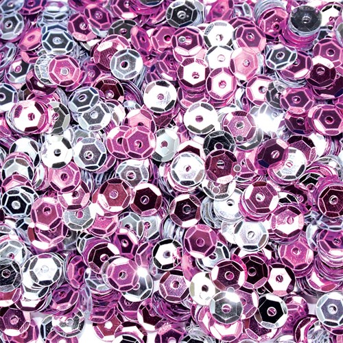 Cup Sequins - Pink & Silver - 24g Pack