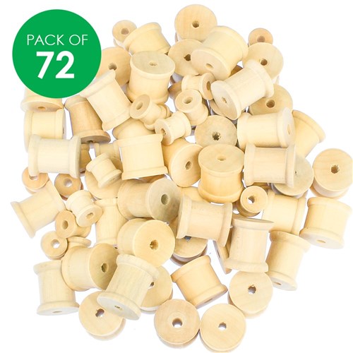 Wooden Spools - Natural - Pack of 72