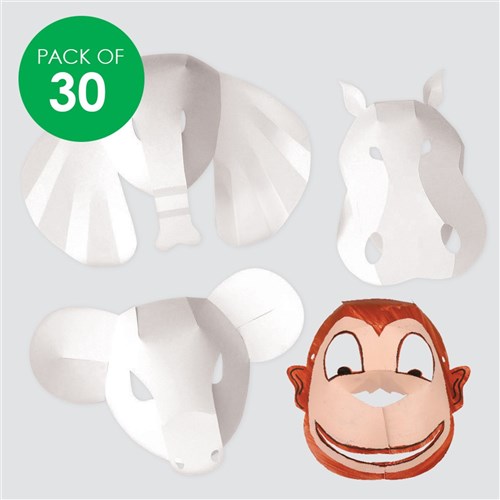 Wild Animal Fold-Up Masks - Pack of 30