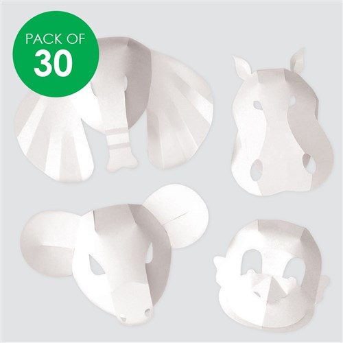 Wild Animal Fold-Up Masks - Pack of 30