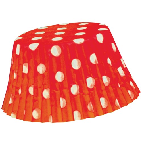 Polka Dot Patty Pans - Red - Pack of 20