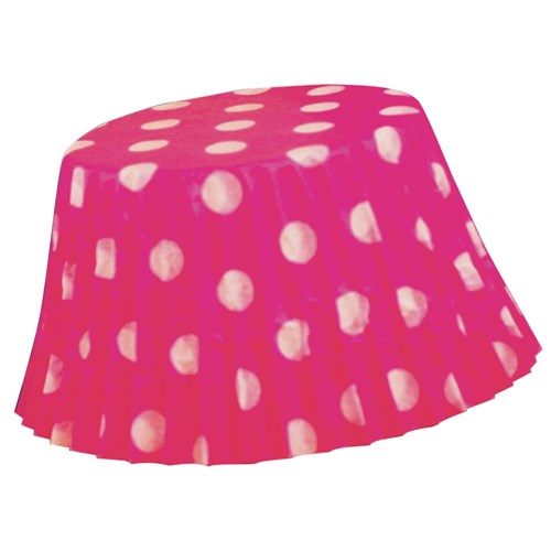 Polka Dot Patty Pans - Hot Pink - Pack of 20
