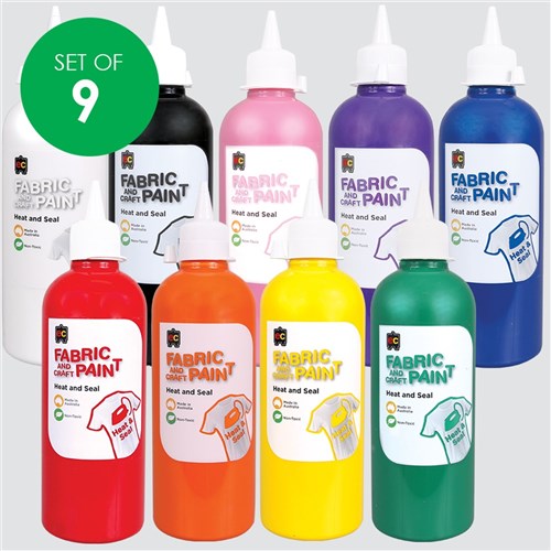 EC Fabric Paint - 500ml - Set of 9 Colours