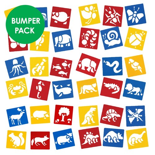 Bumper Animal Stencil Set - Pack of 36