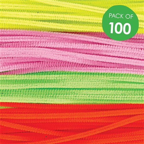 Chenille Stems - Neon - Pack of 100