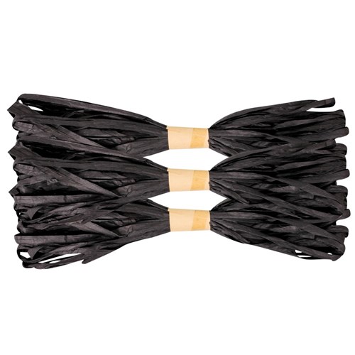 Paper Raffia - Black - 50 Metres