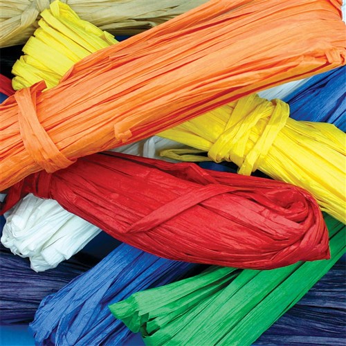 Paper Raffia 50 Metres Set of 9 colours General Collage