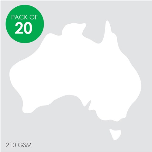 Cardboard Australia Shapes - White - Pack of 20