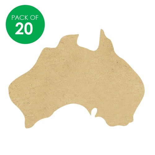 Wooden Mainland Australia Shapes - Pack of 20