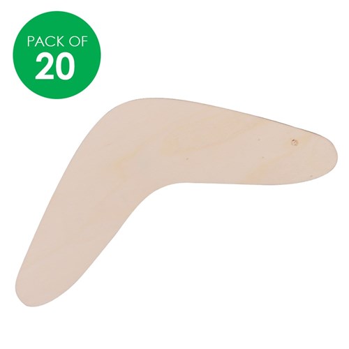 Wooden Boomerang Shapes - Small - Pack of 20