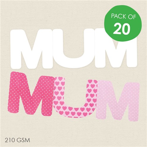 Cardboard MUM Cards - White - Pack of 20