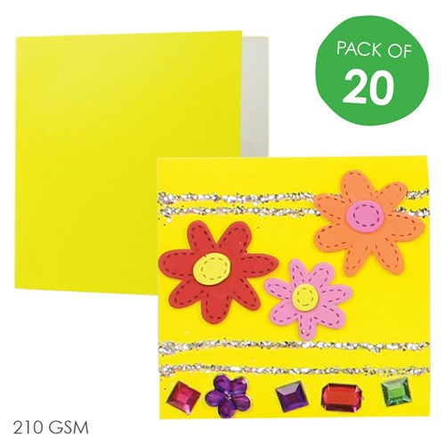 Square Cards - Yellow - Pack of 20