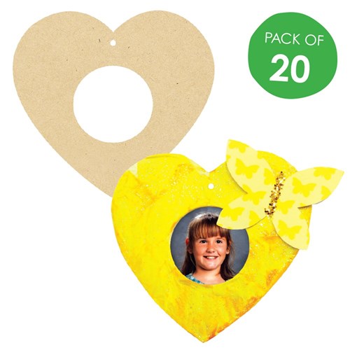 Wooden Heart Frames - Pack of 20