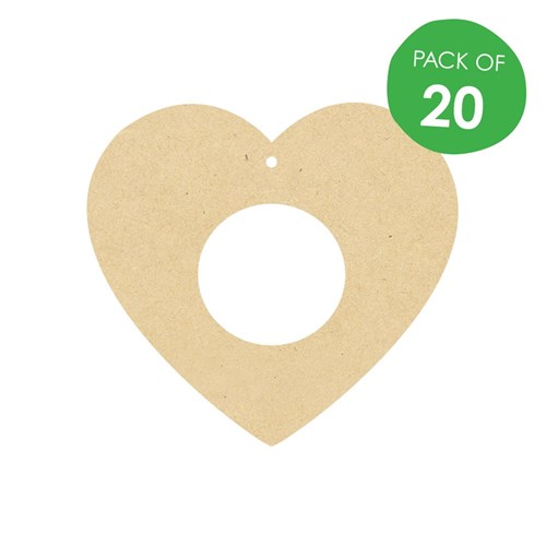 Wooden Heart Frames - Pack of 20