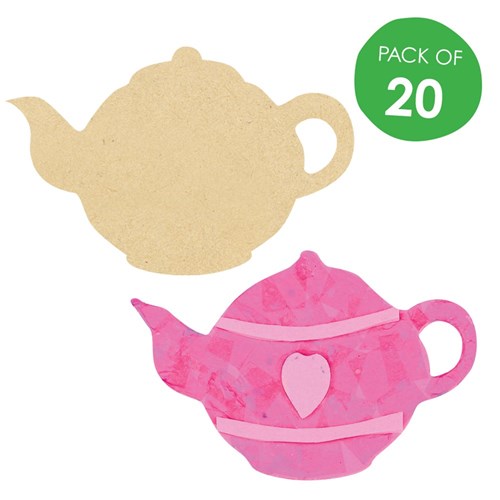 Wooden Teapot Shapes Pack of 20 Wooden Shapes CleverPatch Art