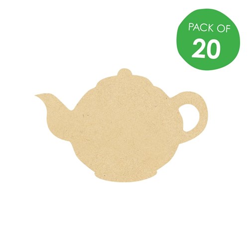 Wooden Teapot Shapes - Pack of 20