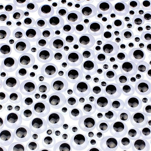 Self-Adhesive Wiggle Eyes - Black - Pack of 100