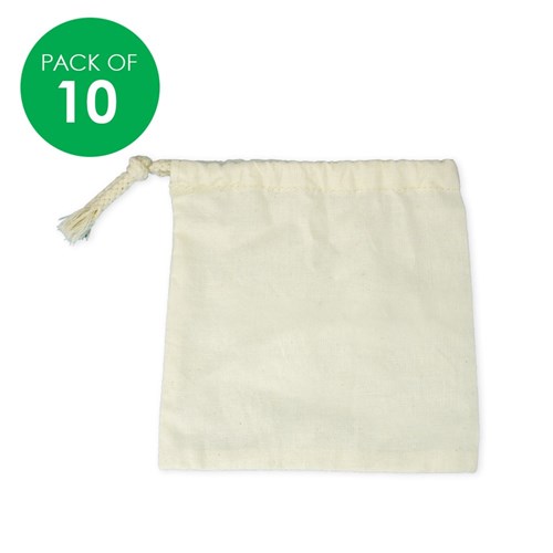 Cotton Drawstring Bags - Pack of 10