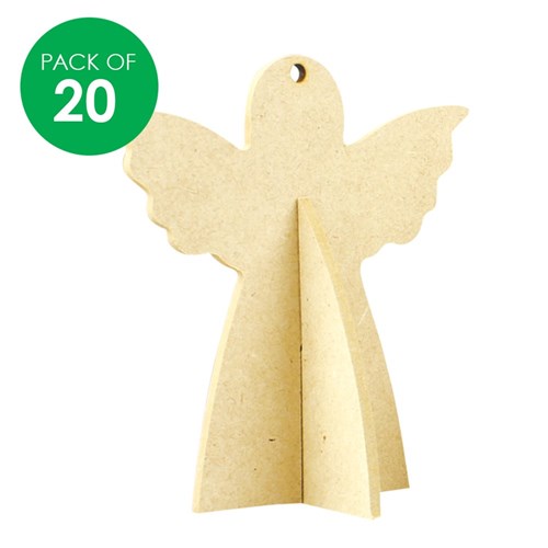 3D Wooden Angels - Pack of 20