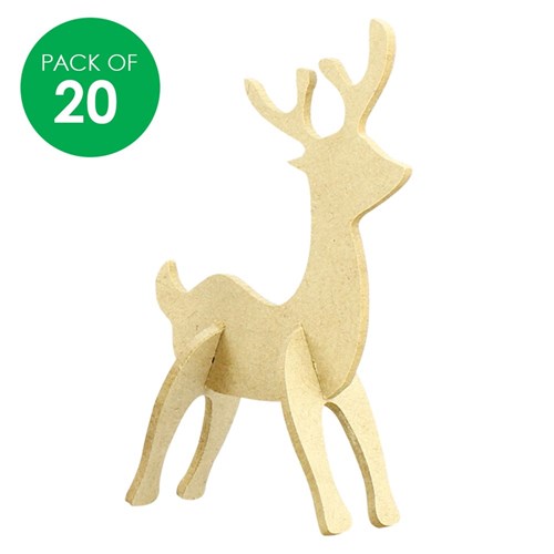 3D Wooden Reindeer - Pack of 20