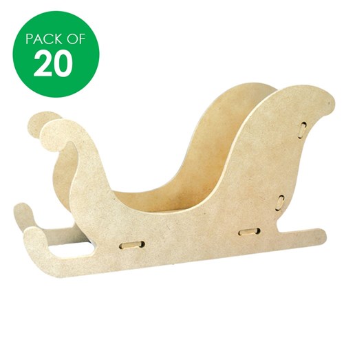 3D Wooden Sleighs - Pack of 20