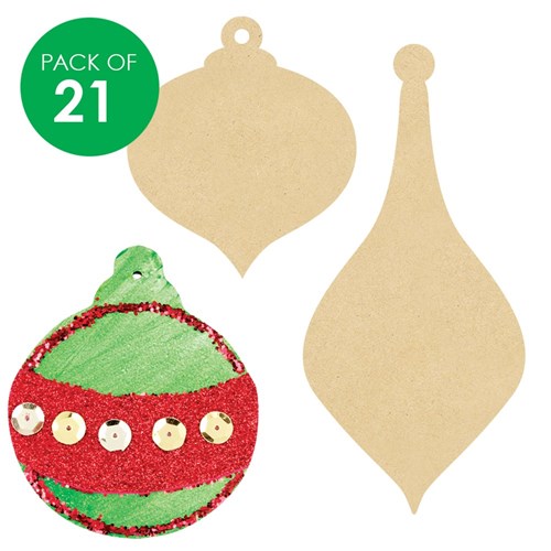 Wooden Bauble Assortment - Pack of 21