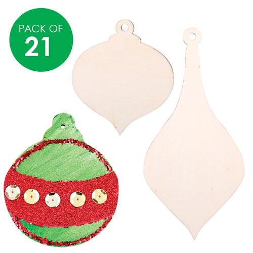 Wooden Bauble Assortment - Pack of 21