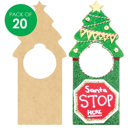 Wooden Christmas Tree Door Hangers - Pack of 20