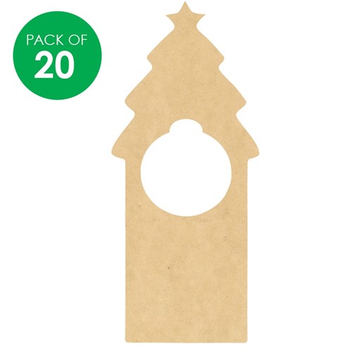 Wooden Christmas Tree Door Hangers - Pack of 20