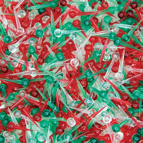 Plastic Pins - Christmas - Pack of 1,000
