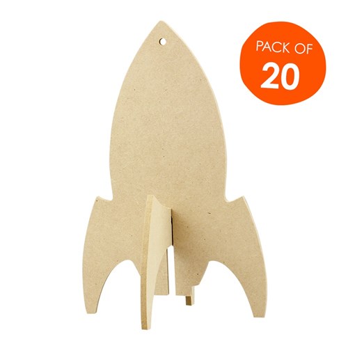 3D Wooden Rockets - Pack of 20