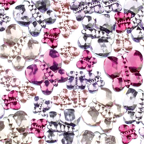 Pretty Butterfly Rhinestones - Pack of 63