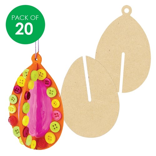 3D Wooden Eggs - Pack of 20