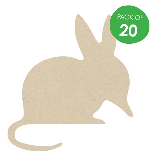 Wooden Bilby Shapes - Pack of 20