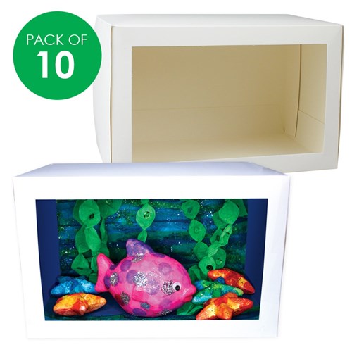 Cardboard Diorama Boxes - Rectangle - Pack of 10