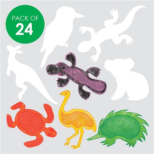 Cardboard Australian Animals - White - Pack of 24