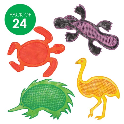 Cardboard Australian Animals - White - Pack of 24