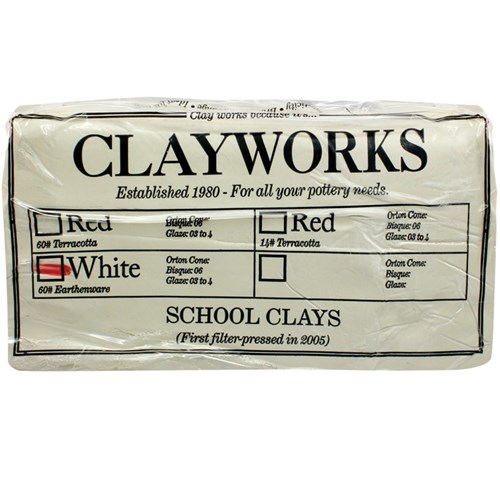 Clayworks School Clay - White - Approximately 10kg Pack