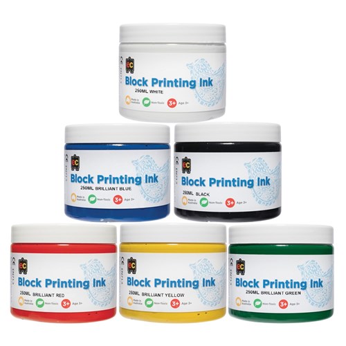 EC Block Printing Colour - 250ml - Set of 6 Colours