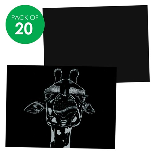 Scratch Board Sheets - Silver - Pack of 20