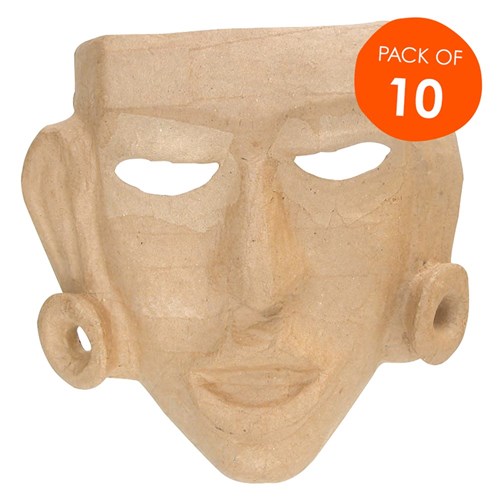 Papier Mache Primitive Face Mask - Pack of 10