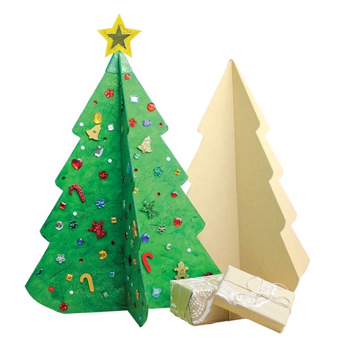 Large 3D Wooden Christmas Tree