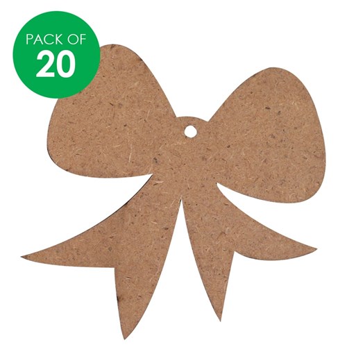 Wooden Bow Shapes - Pack of 20