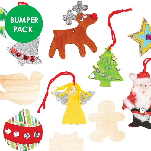 Wooden Christmas Shapes Bumper Pack - 240 Shapes