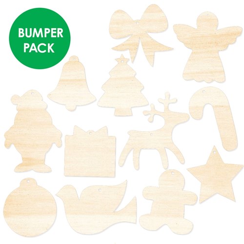 Wooden Christmas Shapes Bumper Pack - 240 Shapes