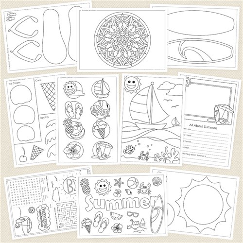 All About Summer Blackline Masters - Pack of 10