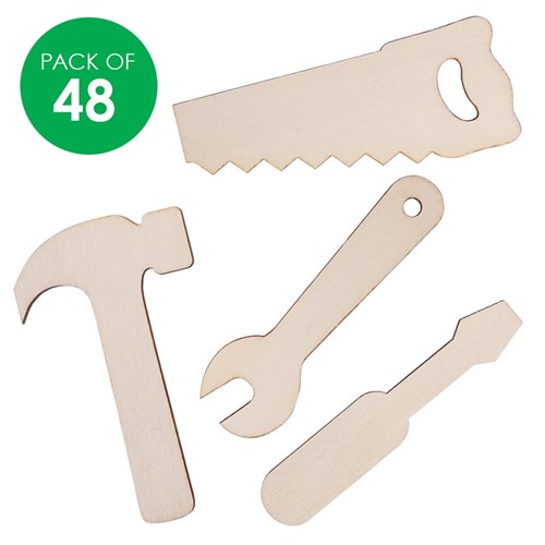 Wooden Tool Shapes - Pack of 48