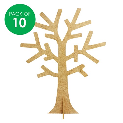 3D Wooden Trees - Pack of 10