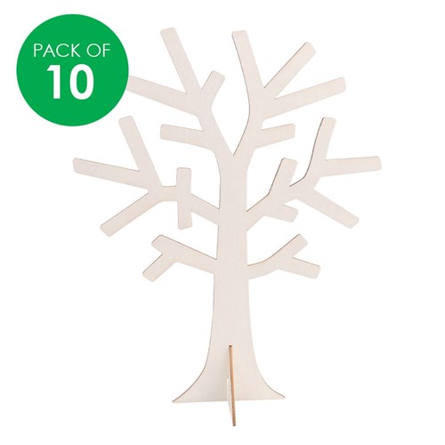 3D Wooden Trees - Pack of 10